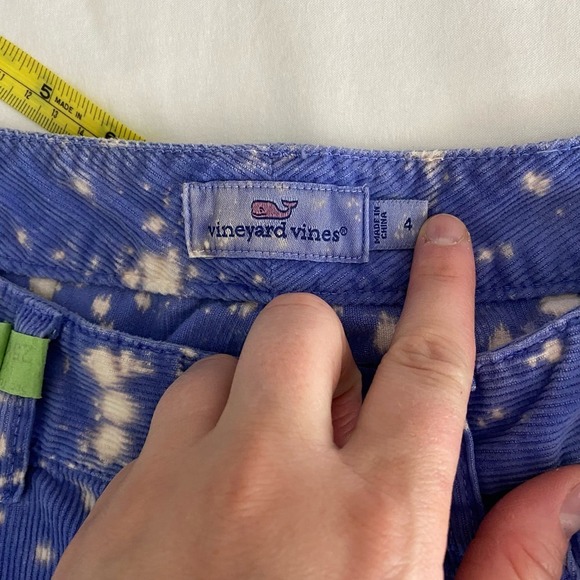 Vineyard Vines Custom Bleach Dye Blue Corduroy Mid Rise Skinny Jeans Size 4 - Picture 8 of 8